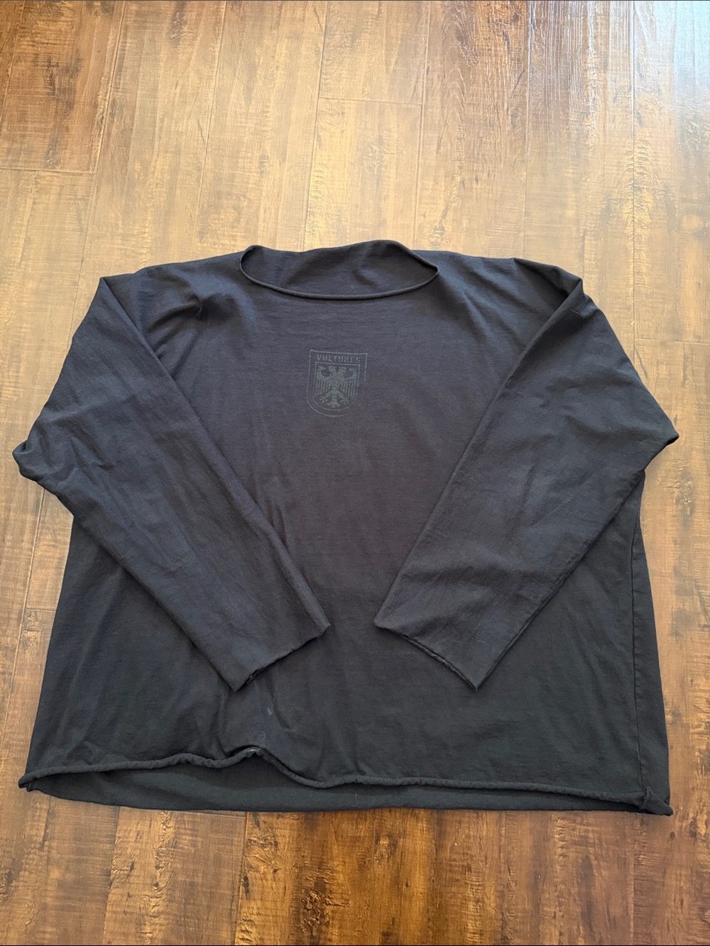 Yeezy Black Long Sleeve Shirt with Tonal Chest Crest